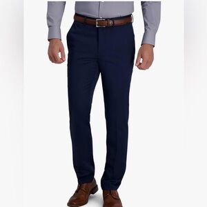 Kenneth Cole Reaction Men Flat Front Trouser Dress Pant Men 32x32 Heathered Navy